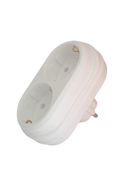 Mutlusan قابس ومقبس مزدوج التأريض من النوع المستقيم باللون الأبيض (001 170 03...