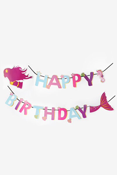 Le Mabelle Lilac Mermaid Themed Happy Birthday Banner