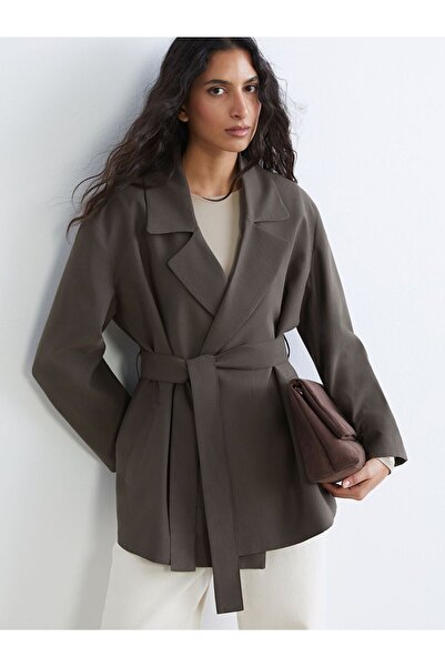 LC Waikiki Lcw Modest Belted Oversized Women's Blazer Jacket