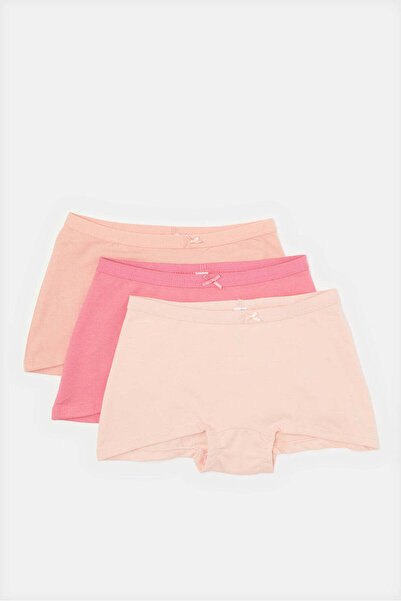 REDTAG مجموعة ملابس داخلية بوكسر سادة باللون الوردي للبنات (عبوة من 3 قطع)