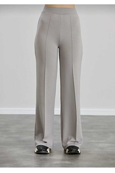 ECK MODA Women's Full Stretch Fabric Stretchy Modal Fabric Waist with Laser Cut piped Palazzo Model Leggings Trousers