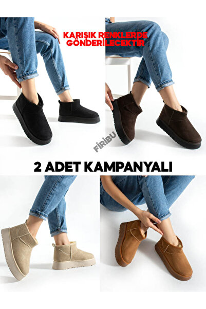 Firibu 2 ADET PELUŞ KÜRKLÜ TÜYLÜ KALIN TABAN BOT BOT KAMPANYALI ÜRÜN