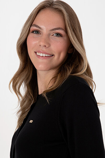 U.S. Polo Assn. Women's Black Basic Knitwear Cardigan 50307719-Vr046