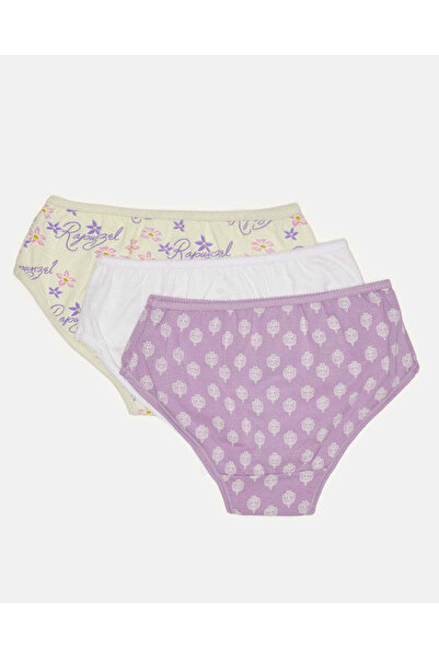 REDTAG Girls Assorted Rapunzel Print Brief Set (Pack of 3)