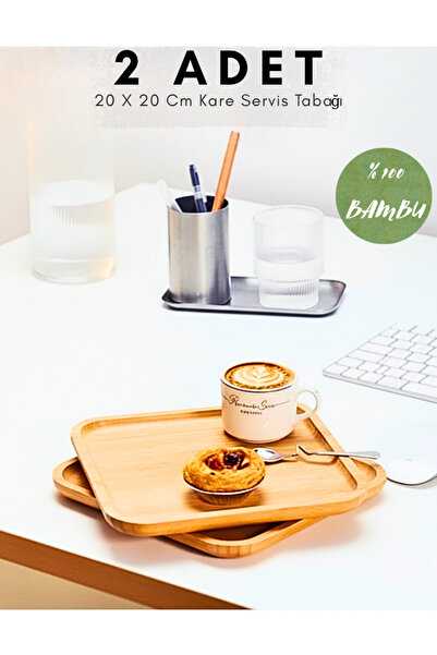 Penthouse 2 Adet 20 x 20 cm Kare Servis Tabağı, Sunumluk