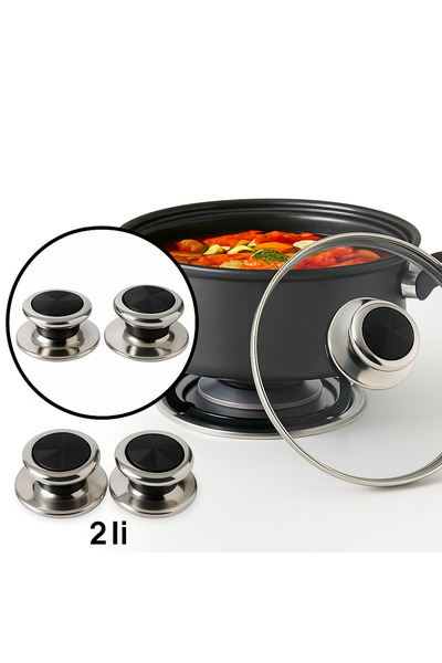 QesQin 2 Adet Tencere Kapak Yedek Kulpu | Isıya Dayanıklı Kapak Tutacağı | Un...