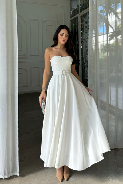 Sindimoda Hazal Straplez Toka Detay Abiye 9313