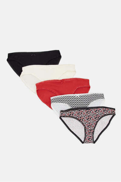 REDTAG Women Assorted Bikini Briefs (Pack of 5)