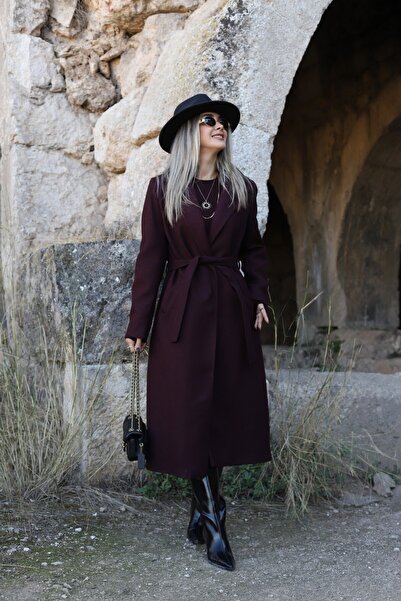 bytugcekaya Plum Lined Cashmere Coat