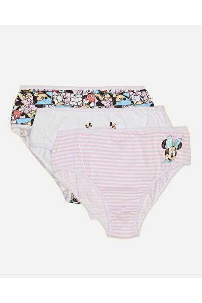 REDTAG Senior Girls Assorted Minnie Mouse Print Brief Set (Pack of 3)