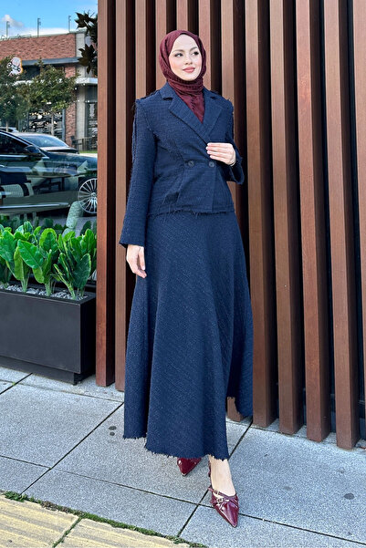 Ovn. Tweed Tüvit Etekli Takım - Lacivert