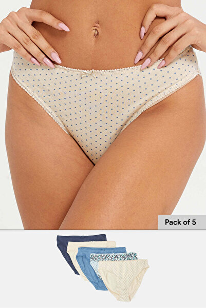 REDTAG Women Assorted High Leg Brief Set (5 Piece)