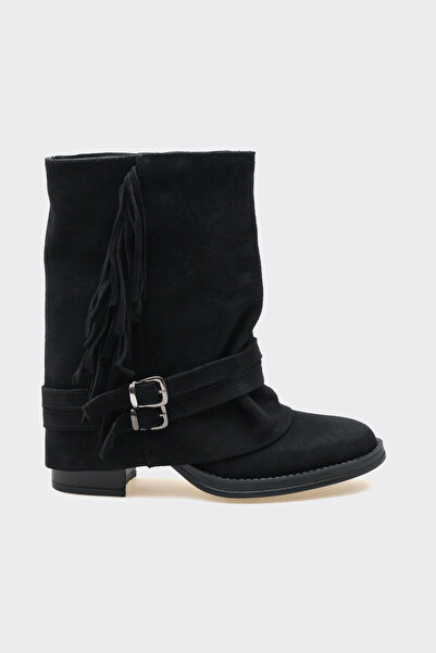 SHOEMARK Leros Siyah Hakiki Deri Süet Bot