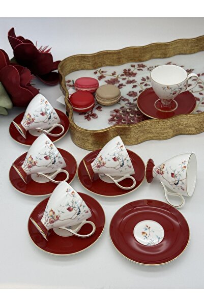 ROSSEV Türk Kahve Fincanı Rosso Veronica 6 Kişilik 12 Parça