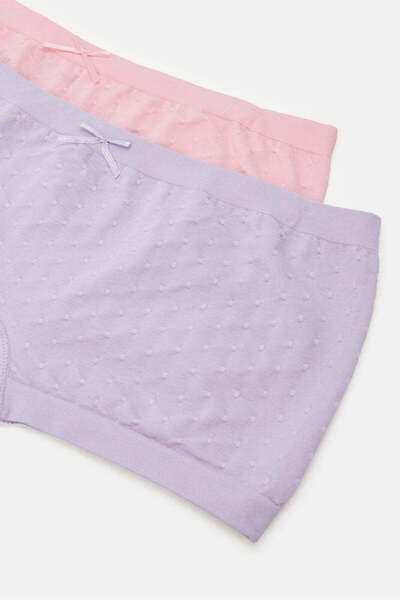 REDTAG Senior Girls Purple And Pink Jacquard Boyshort Brief (Pack of 2)
