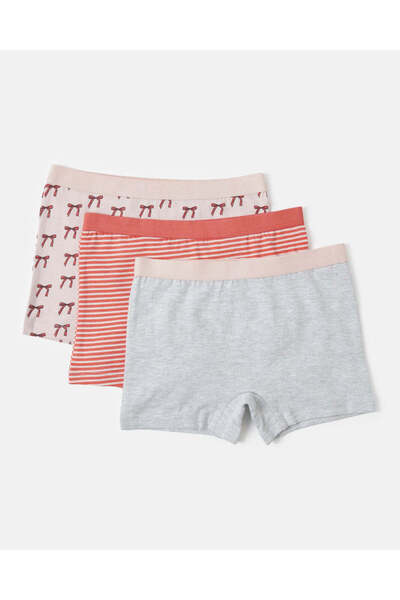 REDTAG Girls Assorted Printed Boxer Set (Pack of 3)