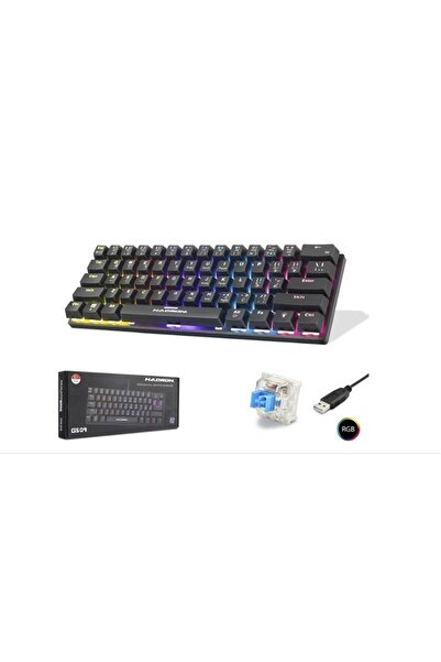 HADRON G509B Kablolu Oyuncu Mini Klavye Mekanik Blue Switch Rgb Q Siyah