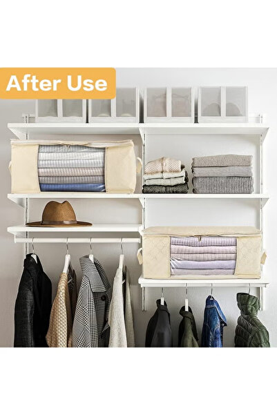 Generic Storage Bag,Foldable Non-woven Fabric Closet Storage Bag,With Reinforced Handle, Transparent Window