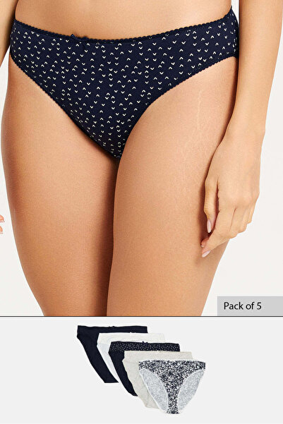 REDTAG Women Assorted High Leg Brief Set (5 Piece)