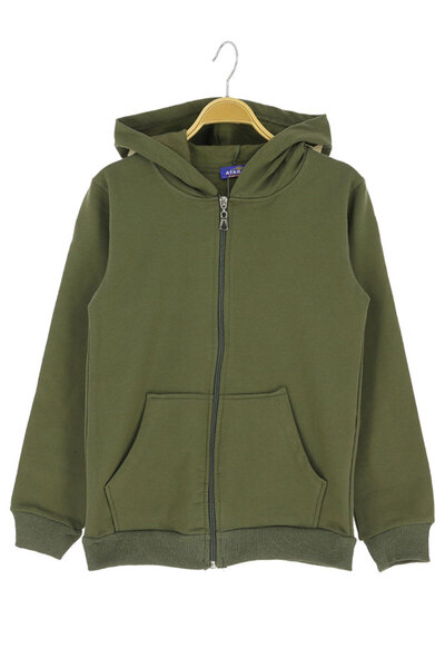 CRASSİ Boy's Cardigan 2 Yarn Fleece-Lined Back Printed