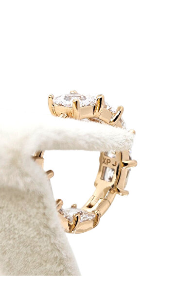 XUPING JEWELRY 18K Gold Renk Taşlı Halka Küpe | Jiro Accessories – XP Baskılı 316L Çelik