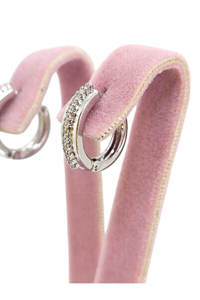 XUPING JEWELRY White Gold Color Stone Mini Hoop Earrings |   Jiro Accessories – Xp Printed 316L Steel