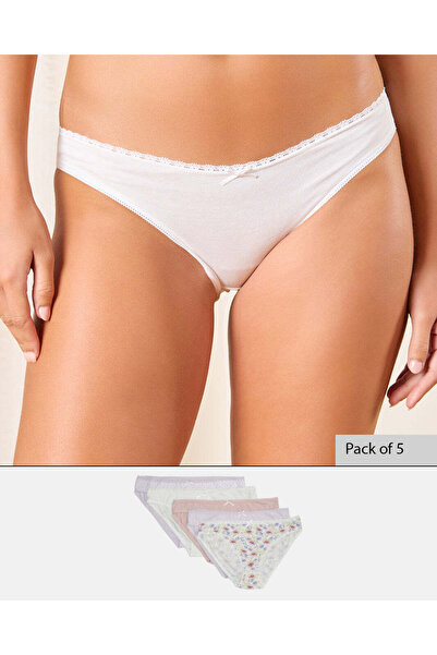 REDTAG Women Assorted Bikini Brief Set (Pack of 5)