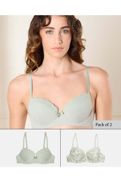 REDTAG مجموعة حمالة صدر نسائية متنوعة (عبوة من قطعتين)