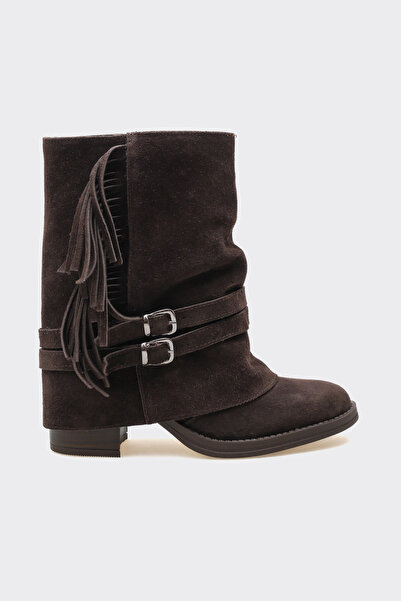 SHOEMARK Leros Kahverengi Hakiki Deri Süet Bot