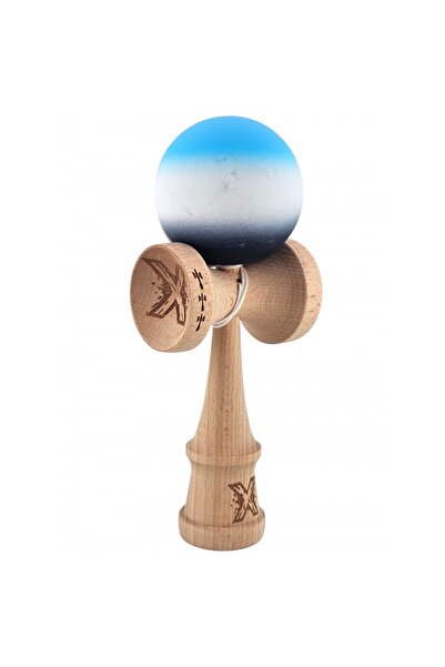 LEIBOO Kendama X Original, Lemn, Bila, Aderenta, Big Cups, Rubber Grip, RULMENT, 18 cm, Albastru-Violet