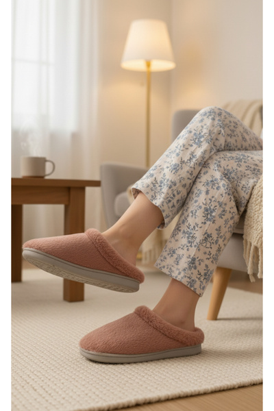 GEZER PLUSH WOMEN'S WINTER HOME AND MISFIR SLIPPERS