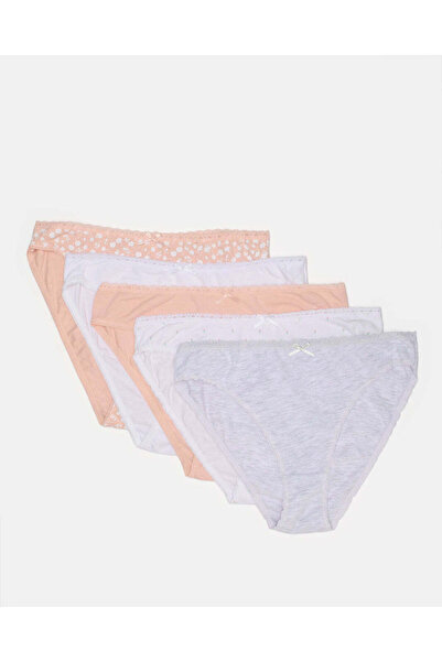 REDTAG Women Assorted High -leg Brief Set (Pack of 5)