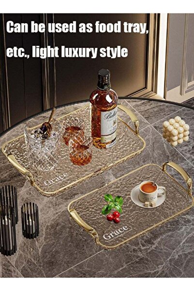 Generic Rectangular Serving Tray with Handles: Decorative, Organizes; for Breakfast in Bed, Lunch, Dinner