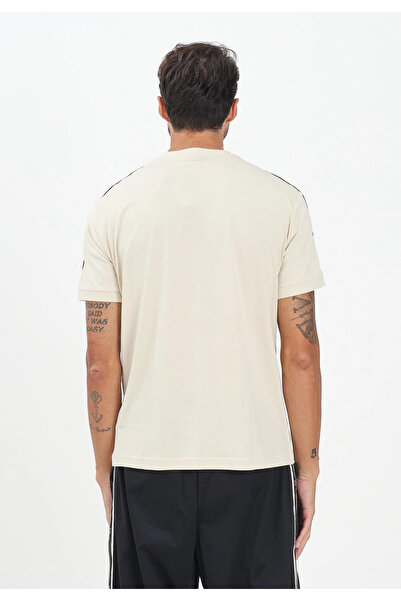 EA7 Men's Cotton Crew Neck Short Sleeve Ecru- Black T-Shirt 7m000956 Af10375-M1218