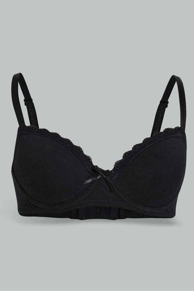 REDTAG Black Padded Bra For Senior Girls (Pack of 2)