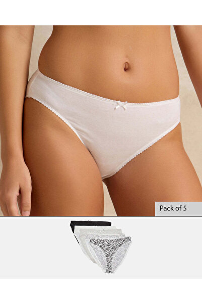 REDTAG Women Assorted Hi-Leg Brief Set (Pack of 5)