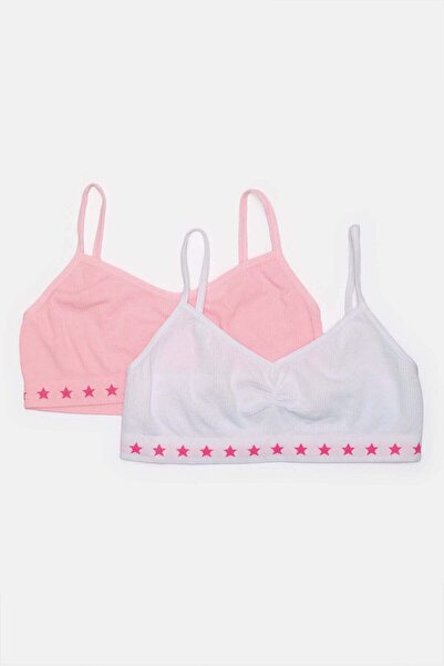 REDTAG Senior Girls Pink And White Bra (Pack of 2)