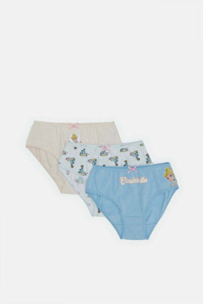 REDTAG Girls Assorted Cinderella Printed Briefs (Pack of 3)