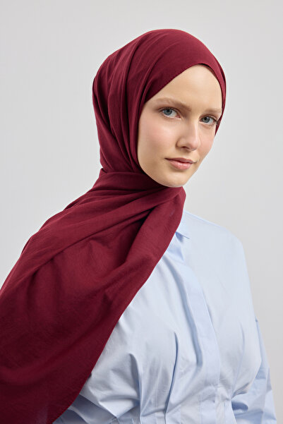 Qef Organic Crash Shawl Burgundy