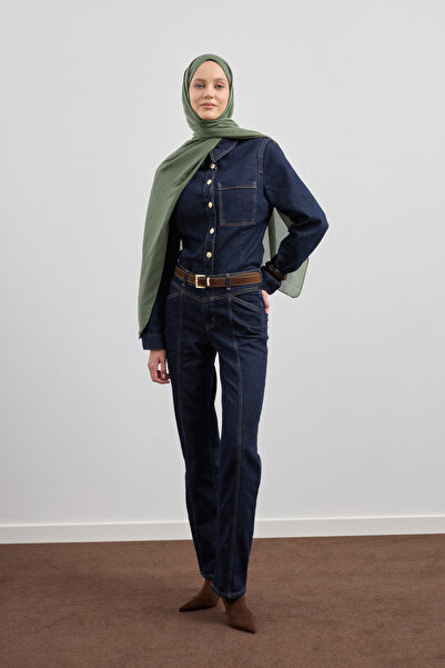 Qef Organic Crash Shawl Forest Green