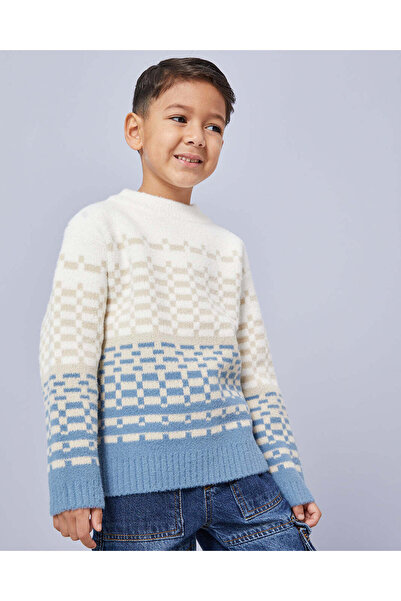 REDTAG سترة صوفية عاجية وزرقاء للأولاد