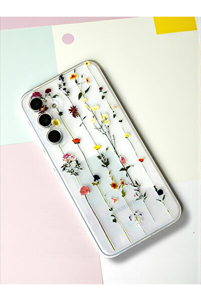 Merwish Samsung Galaxy A24 Compatible Ivy Patterned Transparent Case Cover