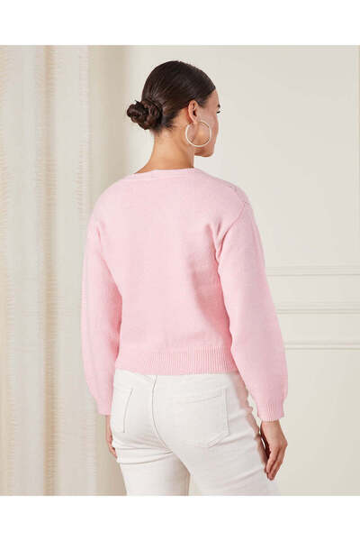 REDTAG Women Pink Button Front Knitted Cardigan