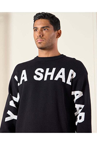 REDTAG Men Black Printed Sweater