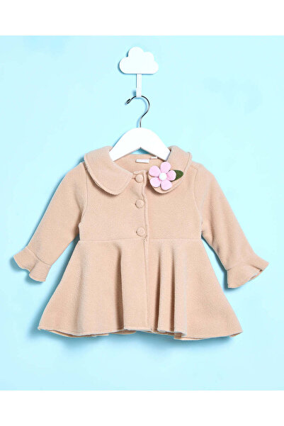 REDTAG Infant Girls Beige Coat With Flower