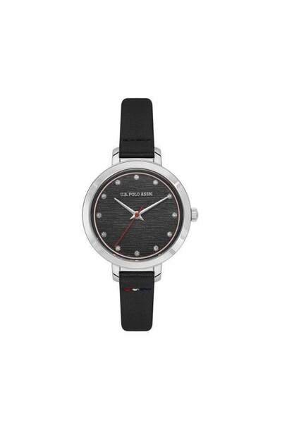 U.S. Polo Assn. Stile 31mm Women's Watch with Black Dial & Leather Strap