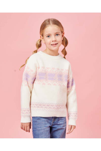 REDTAG بلوفر محبوك باللون العاجي للبنات