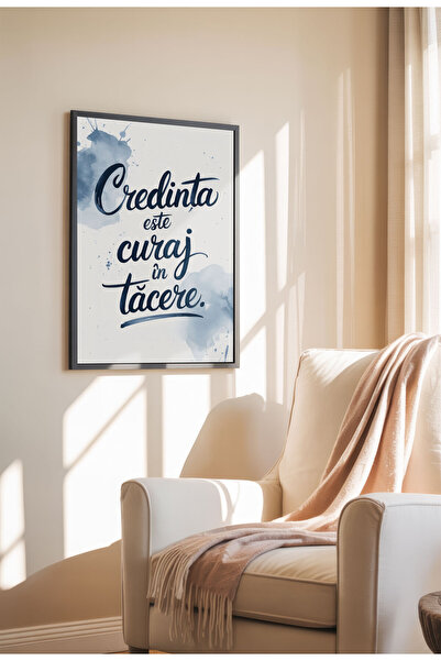 21mxm Unframed Religious Canvas Poster in Romanian - Digital Print - Faith Is Courage