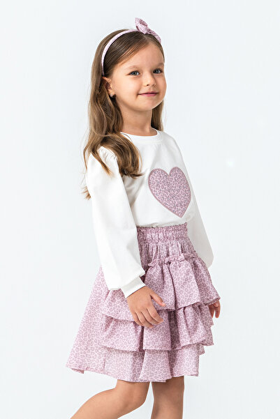kinderos Stone Heart Embroidered Girl's 3-Piece Set - 26K 6341