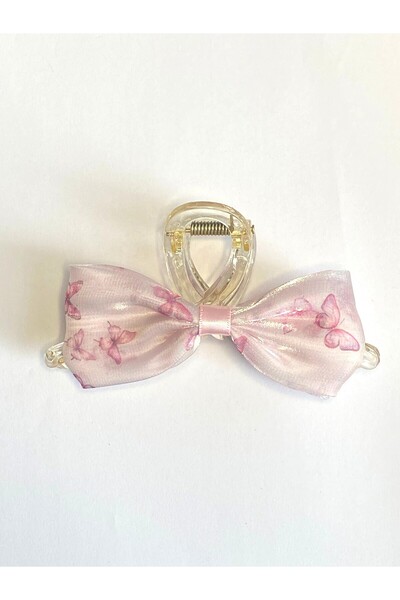 cityvision Pink Butterfly Patterned Bow Model Transparent Hair Clip 11 cm – Stylish and Elegant Design